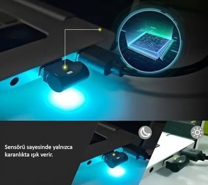 Diğer 57858324443502899283959 Spelt Sensörlü Renk Değiştirebilen Renkli Usb Lamba Usb-A Aydınlatma Dekoratif Mini Led Işık Rgb Açık Gri