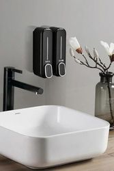 Diğer 57858324443579099283959 Duvara Monte 350Ml Beyaz Sabunluk Sıvı Banyo El Duş Jeli Şampuan Dağıtıcısı 1450 Açık Gri