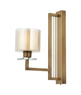 Diğer 57858324443692399283959 Ap-60190-1E Eskitme Kaplama Aplik E27 Metal Kristal 15X32Cm Acı Kahve