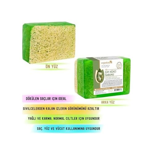 Diğer 57858324443896299283959 Doğal Kabak Lifli Çay Ağacı Sabunu 120 Gr X 3 Adet Tüm Cilt Tipleri İçin Sivilce Ve Siyah Nokta Karşıtı Acı Badem