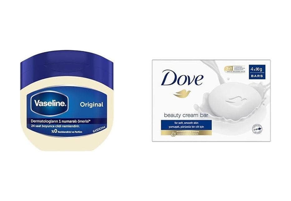 Diğer 57858324443916399283959 Nemlendirici Jel Original 100 Ml + Dove Beauty Cream Bar Katı Güzellik Sabunu Original Nemlendirici Etkili, 4X90 G Acı Badem