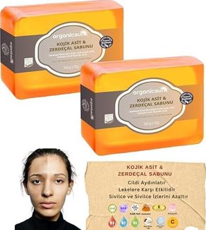 Diğer 57858324443918799283959 Kojik Asit & Zerdeçal Sabunu 2 Adet X 140 Gr Leke Ve Sivilce Karşıtı Kojic Acid - Kolajen - Aha Bha - C Vitamini - Hyaluronic Acid - Shea Butter Yağı İçerikli Aydınlatıcı Sabun Acı Badem