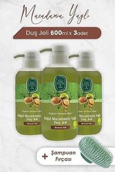 Diğer 57858324443960899283959 Macadamia Yağlı Duş Jeli 600 Ml X 3 Adet Ve Şampuan Fırçası Açık Bej