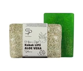 Diğer 57858324443977099283959 El Yapımı Doğal Kabak Lifli Aloevera Sabunu Acı Badem