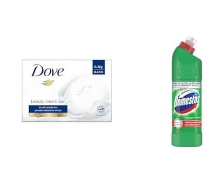 Diğer 57858324444004999283959 Beauty Cream Bar Katı Güzellik Sabunu Original Nemlendirici Etkili, 4 X 90 G 1 Domestos Yoğun Kıvamlı Çamaşır Suyu Maksimum Hijyen Dağ Esintisi, 750 Ml 3 Acı Badem