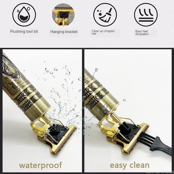 Diğer 57858324444248099283959 Metal Gövdeli Tıraş Makinesi T-Bıçaklı Saç, Sakal Ve Ense Kesme Makinesi, Şarjlı Profesyonel Trimmer, Lazer Çizim Ve Epilasyon Öncesi Bakım İçin Tıraş Makinesi 0