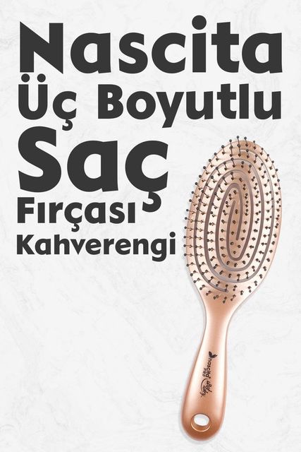 Diğer 57858324444522299283959 Üç Boyutlu Oval Saç Fırçası Kahverengi