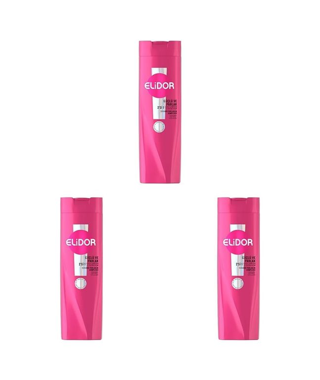 Diğer 57858324444820699283959 Elidor Şampuan Ve Saç Bakım Kremi Güçlü Ve Parlak 400 Ml 3 Paketi Açık Gri
