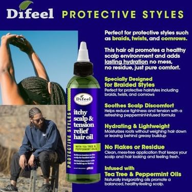 Diğer 57858324445206999283959 Difeel Örgülü Saçlar İçin Kaşıntı Ve Gerginlik Karşıtı Saç Bakım Yağı 237Ml, 21959051516