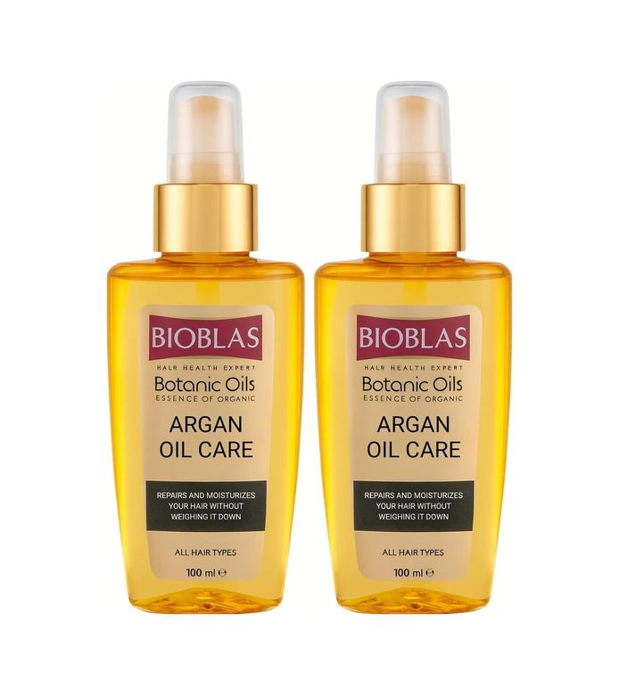 Diğer 57858324445339599283959 Bioblas Argan Yağlı Saç Bakım Yağı Durulanmayan, Karşı Koruyucu, Onarıcı & Parlaklık Veren Serum,%100 Besleyici Etki, 100 Ml 2 Paketi