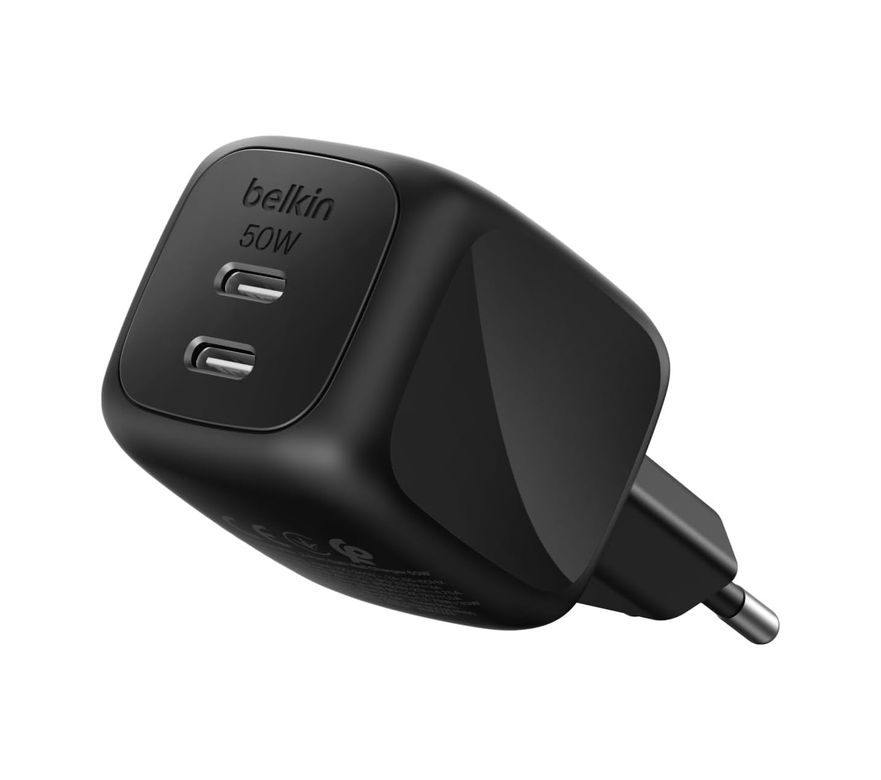 Diğer 57858324448855399283959 2 Bağlantı Noktalı Usb-C Şarj Cihazı 50 W, 2X Usb-C Çift Bağlantı Noktalı Gan Şarj Cihazı, Macbook, 17, İpad Pro, Chromebook, Galaxy S25 Ultra, 10 Vb. İçin, Seyahat İçin, Siyah Acı Kahve