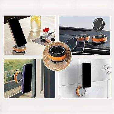 Diğer 57858324448904199283959 Manyetik Araç Telefon Tutucu 360 Döner Başlık Mekanik Vakumlu Güçlü Sabitleme, Silikon Kaymaz Tutuş, Mag-Safe Uyumlu, Tüm Serisi İle Uyumlu, Araç İçi Telefon Stand, Turuncu 1