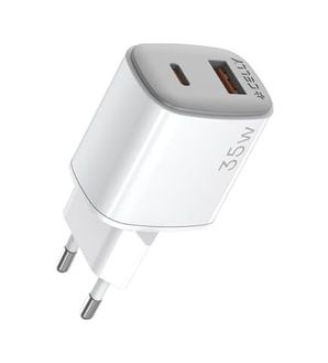 Diğer 57858324448916899283959 Up Tc 35W Duvar Şarj Cihazı 1X Usb-A Ve 1X Usb-C Çıkışlı, Hızlı Şarj Destekli, Taşınabilir Ve Güvenli Beyaz Adaptör Acı Kahve