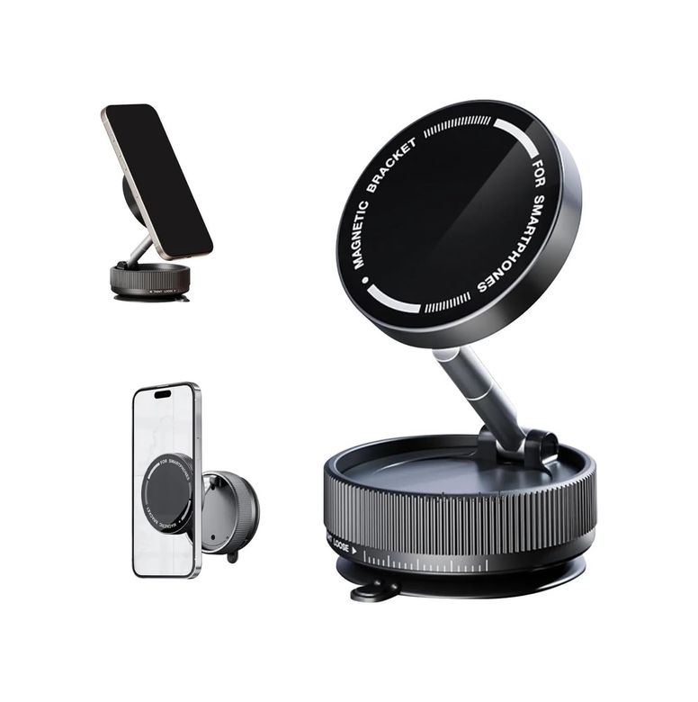 Diğer 57858324448944699283959 K10A Katlanabilir 360 Derece Her Yöne Dönebilir Vacum Magnetic Araç Tutucu Telefon Standı Kilitli Vakum Ve 5 Kg Taşıma Kapasiteli Mıknatıs İle Hem Şık Ve Kaliteli Hem De Sağlam Ve Çok Güçlü 1