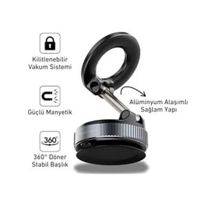 Diğer 57858324448952499283959 Plentiful Güçlü Vakumlu 360 Manyetik Telefon Tutucu Araç Camı Ve Ayna İçin Premium Tasarım Premium 1