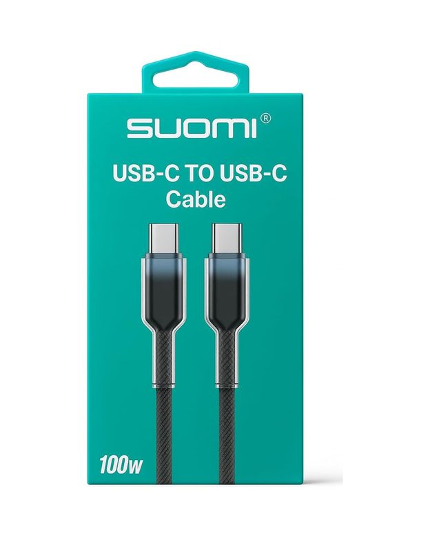 Diğer 57858324449158099283959 Suomı Usb-C To Usb-C Hızlı Şarj Kablosu, 100W, Örgülü Tasarım, 1M, Siyah 001