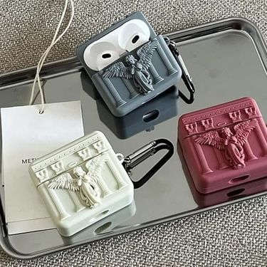 Diğer 57858324449240599283959 Airpods İle Uyumlu 4.nesil Earbuds Sert Kulaklık Kılıfı Yumuşak Soft Dokunuş Karakter Görünümlü Kılıf Grey, Airpods 4. Nesil Addison