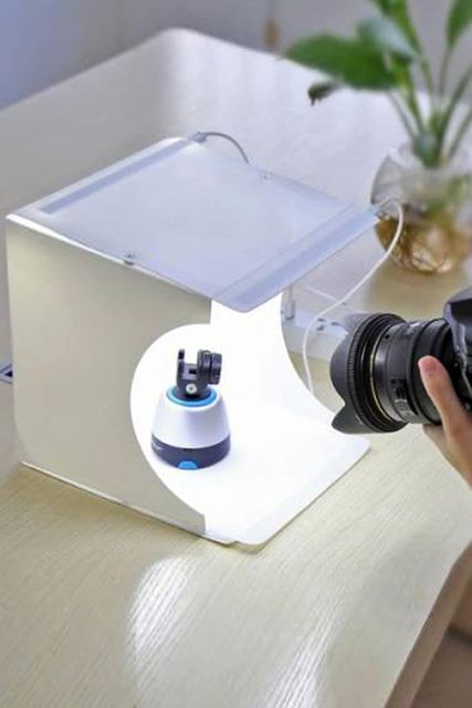 Diğer 57858324449473799283959 Ürün Çekim Çadırı Mini Fon Fotoğraf Stüdyosu Ledli Işık Perdesi Açık Mavi