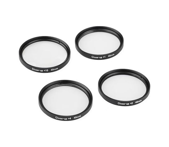 Diğer 57858324449476699283959 49Mm Close-Up Filtre Seti 4 Lü +1, +2, +4, +10 Optik Cam, Metal Çerçeve, Taşıma Çantalı Ve Aynasız Makineler İle Uyumlu