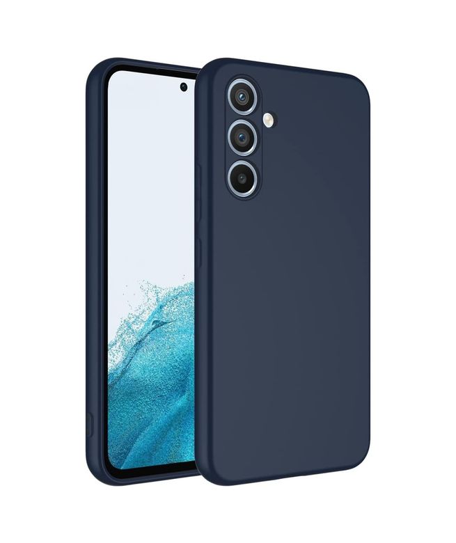 Diğer 57858324450245499283959 Galaxy A34 İle Uyumlu Kapak İçi Kadife Kamera Korumalı Lansman Silikon Kılıf - Lacivert Addison