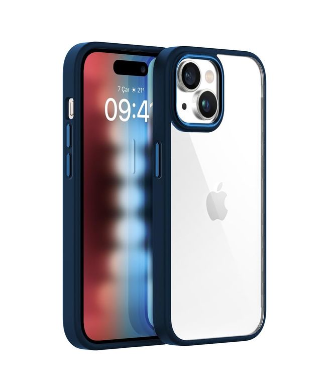 Diğer 57858324450323399283959 Labs Buff 15 İle Uyumlu New Air Bumper Kılıf, Koruyucu Telefon Kılıfı Koyu Mavi Addison