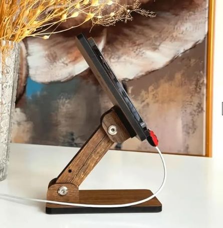Diğer 57858324450325799283959 Vıgo Wood Eğim Ve Yükseklik Ayarlanabilir Telefon Standı Ceviz Acı Kahverengi