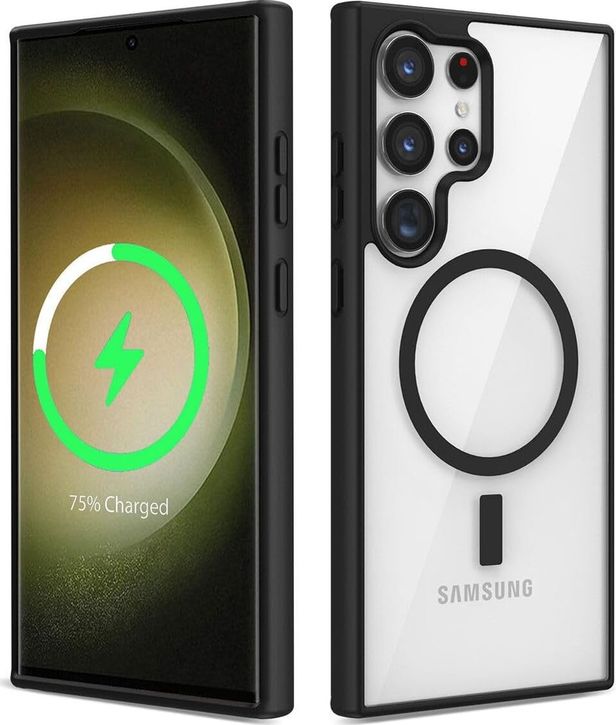 Diğer 57858324450358499283959 Galaxy S22 Ultra Uyumlu Uyumlu Şarj Özellikli Silikon Ege Kılıf-Siyah Addison