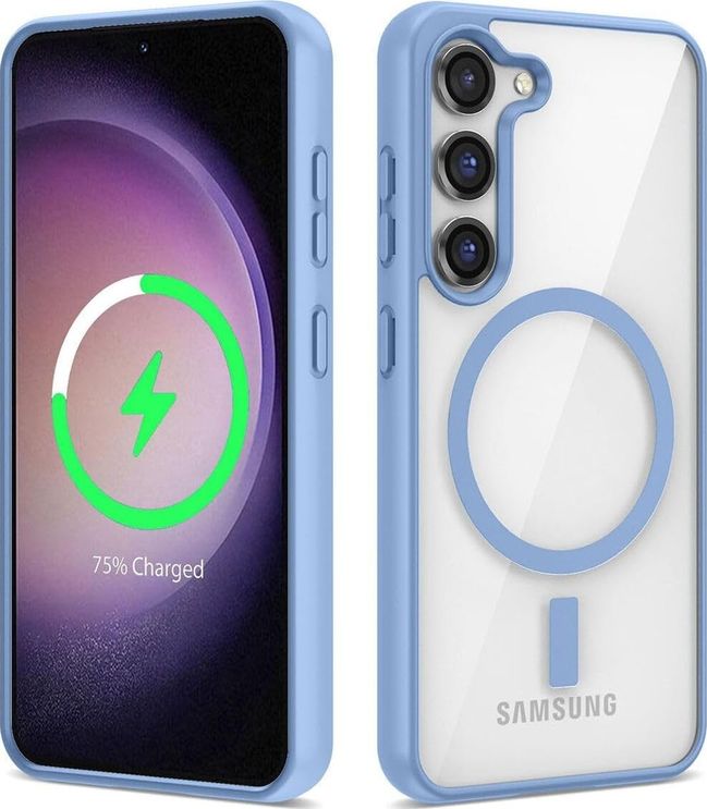 Diğer 57858324450462299283959 Galaxy S22 Uyumlu Uyumlu Şarj Özellikli Silikon Ege Kılıf-Mavi Addison