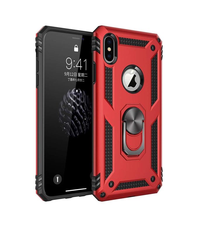 Diğer 57858324450562799283959 Xs Max İçin Kılıf Military Ring Holder Kırmızı Xs Max İle Uyumlu Kılıf - Kırmızı Addison