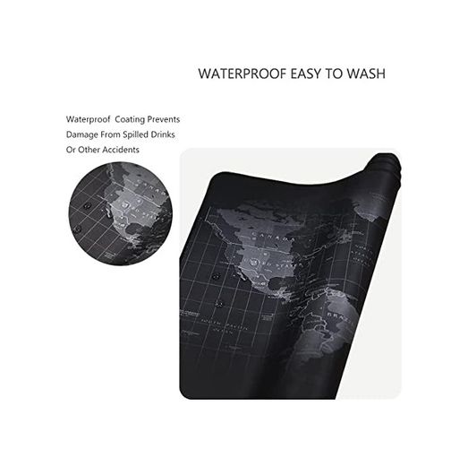 Diğer 57858324451334299283959 Dünya Haritalı 90X40 Cm Mouse Pad, Dünya Desenli Mouse Pad 001