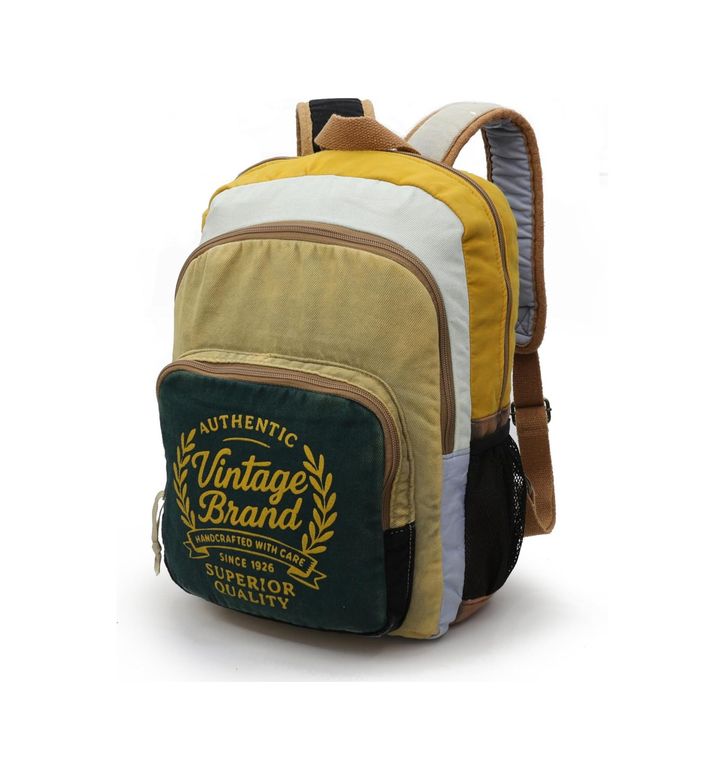 Diğer 57858324451509199283959 Cappadocia 4034 Patara Yeşil Krem Sırt Okul Seyahat 15.6 İnç Laptop Günlük Notebook Yumuşak Pamuk Kumaş Çanta 4296