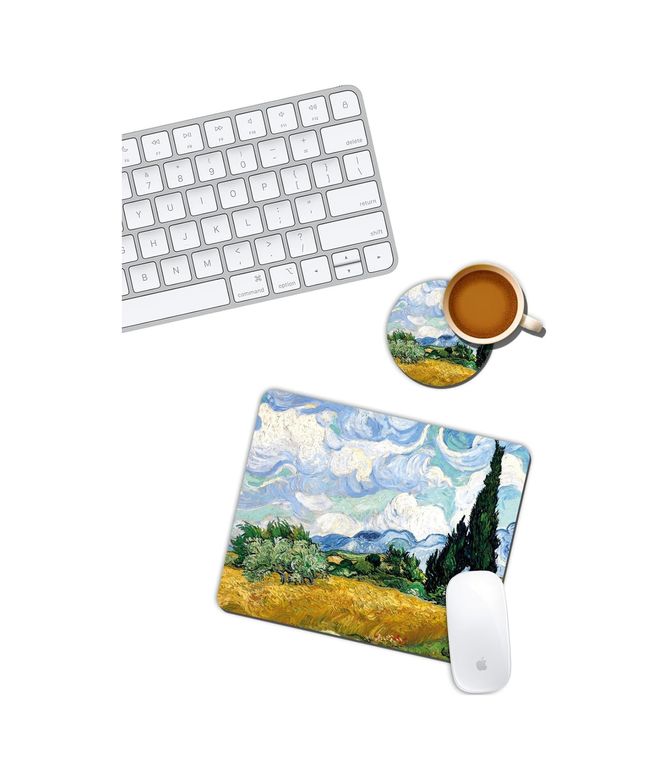 Diğer 57858324451557499283959 Servi Ağacı Mouse Pad Ve Bardak Altlığı Set 001