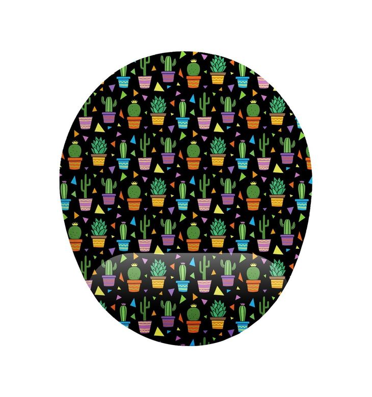 Diğer 57858324451632899283959 Kaktüs Desenli Siyah Zemin Bilek Destekli Mouse Pad 001