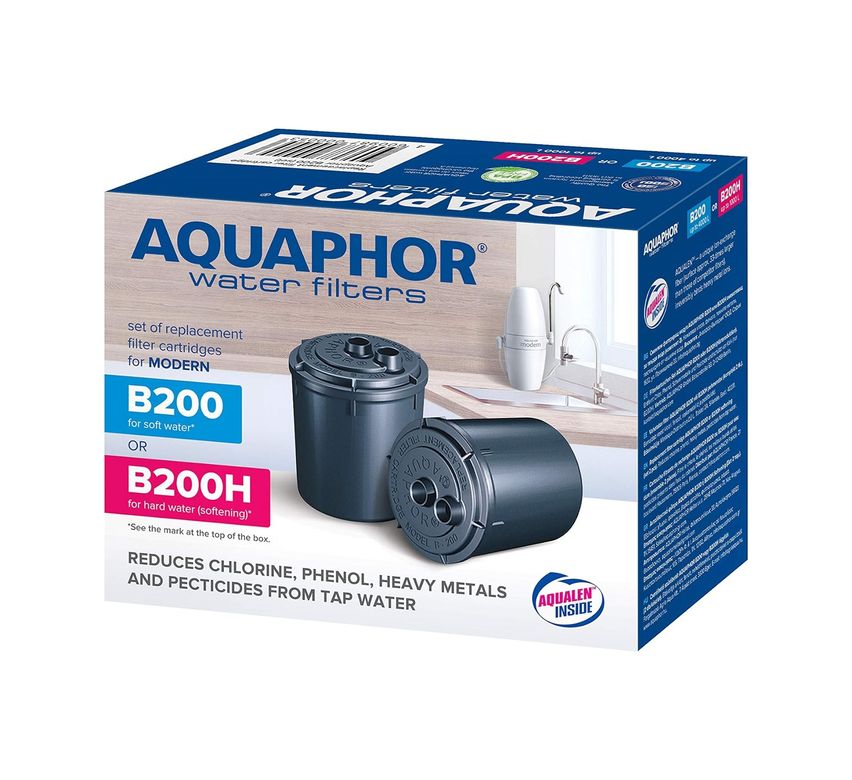 Diğer 57858324451862099283959 Aquaphor 4600987002149 Paket 2 Kartuş B200H Sert Su İçin, Plastik -