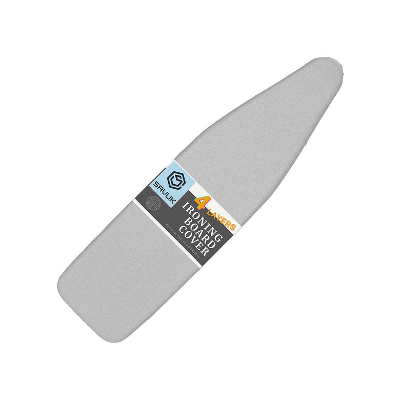 Diğer 57858324451875499283959 Savuk Ütü Masası Örtüsü Ve Pedi Standart Boyut Silikon Kaplamalı 4 Katlı 38 X 137 Cm Ekstra Ağır Hizmet Kalın Dolgu, Isı Yansıtıcı, Yapışmaz Kavurma Ve Leke Dayanıklı Açık Ahşap