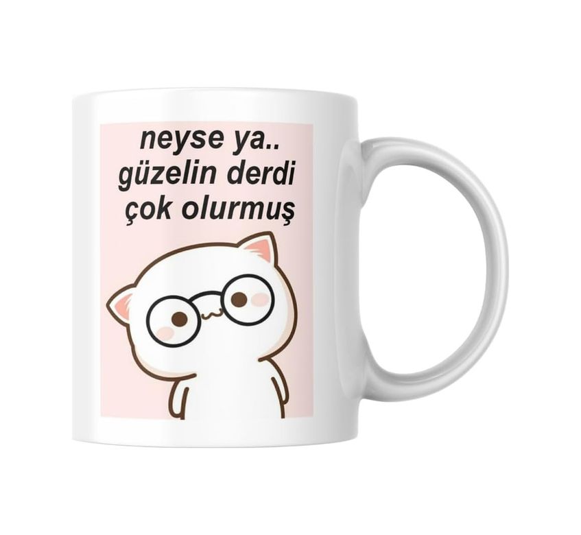 Diğer 57858324451947499283959 Neyse Ya Güzelin Derdi Çok Olurmuş Komik Yazılı Kupa Bardak Hediyelik Çay Kahve Kupası Coffee Mug Açık Altın