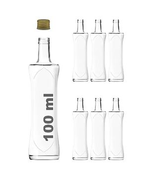 Diğer 57858324451976499283959 100 Ml Şeffaf Piramit Sosluk 100 Cc Kapaklı Kavisli Cam Şişe 6 Adet Altın/ Metal 0