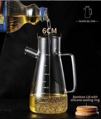 Diğer 57858324452022299283959 Life 2 Adet Bambu Kapaklı Borosilikat Cam Yağdanlık 900 Ml Mıt1071 0
