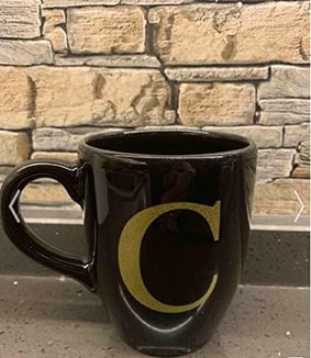 Diğer 57858324452058899283959 Hksc103 C Harfli Siyah Kupa Bardak Açık Altın