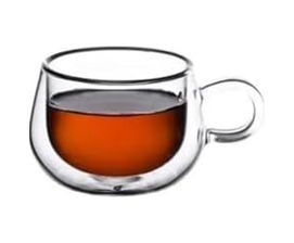 Diğer 57858324452076599283959 Çift Cidarlı 200 Ml Kulplu Cam Bardak, Neskafe Fincanı, Çay Kupası, 1 Adet - 12673 Açık Altın