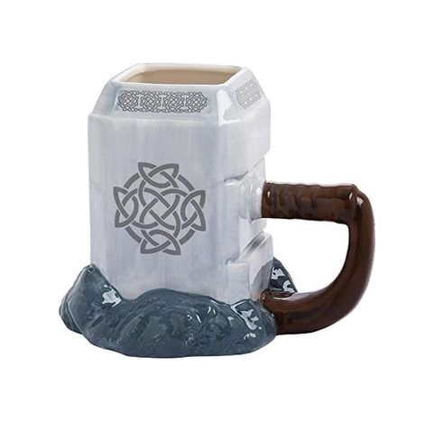 Diğer 57858324452086699283959 Thor Mjolnir Seramik Oyulmuş Kupa Açık Altın
