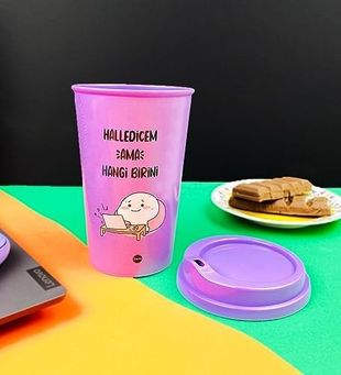 Diğer 57858324452179299283959 2'li Ama Hangi Birini Tasarımlı Plastik Kahve Bardağı Açık Altın