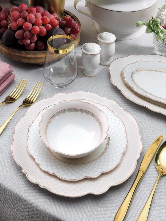 Diğer 57858324452198799283959 Taç 71300842 Lenora 60 Parça 12 Kişilik Yemek Takımı Açık
