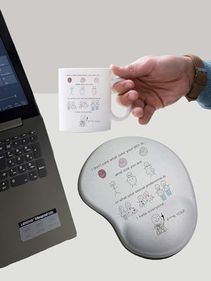 Diğer 57858324452207899283959 Baskılı Kupa Bardak Mug + Bilek Destekli Mouse Pad Açık Altın