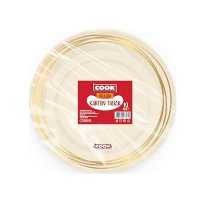 Diğer 57858324452232299283959 Karton Tabak, Orta Boy, 19 Cm, 10 Adet, Tek Kullanımlık Açık Deniz Yeşili