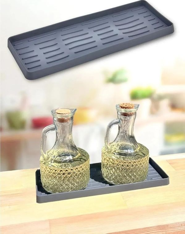 Diğer 57858324452268899283959 Silikon Yağdanlık Yağlık Standı Altlık Çok Amaçlı Organizer 26X10 Cm 0