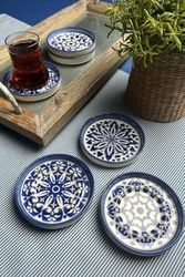 Diğer 57858324452315899283959 Tabakevi Tabak Evi Mozaik Blue Sefa 6 Lı Çay Tabağı 10Cm Açık Gri