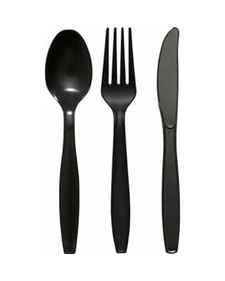 Diğer 57858324452369199283959 Plastik Lüks Çatal-Kaşık- Bıçak 3 Lü Siyah Siyah Set 100 Lü Açık Ahşap