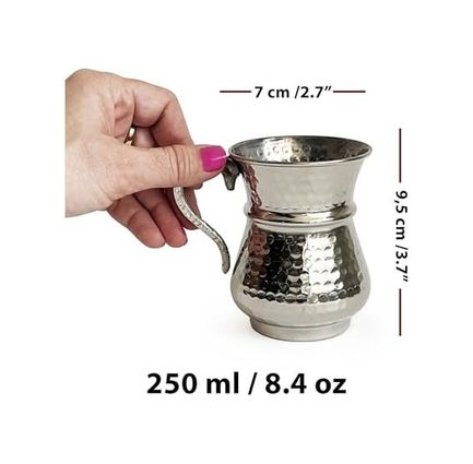Diğer 57858324452458199283959 Kordonlu Bakır Maşrapa Bardak Nikel Kaplama 1