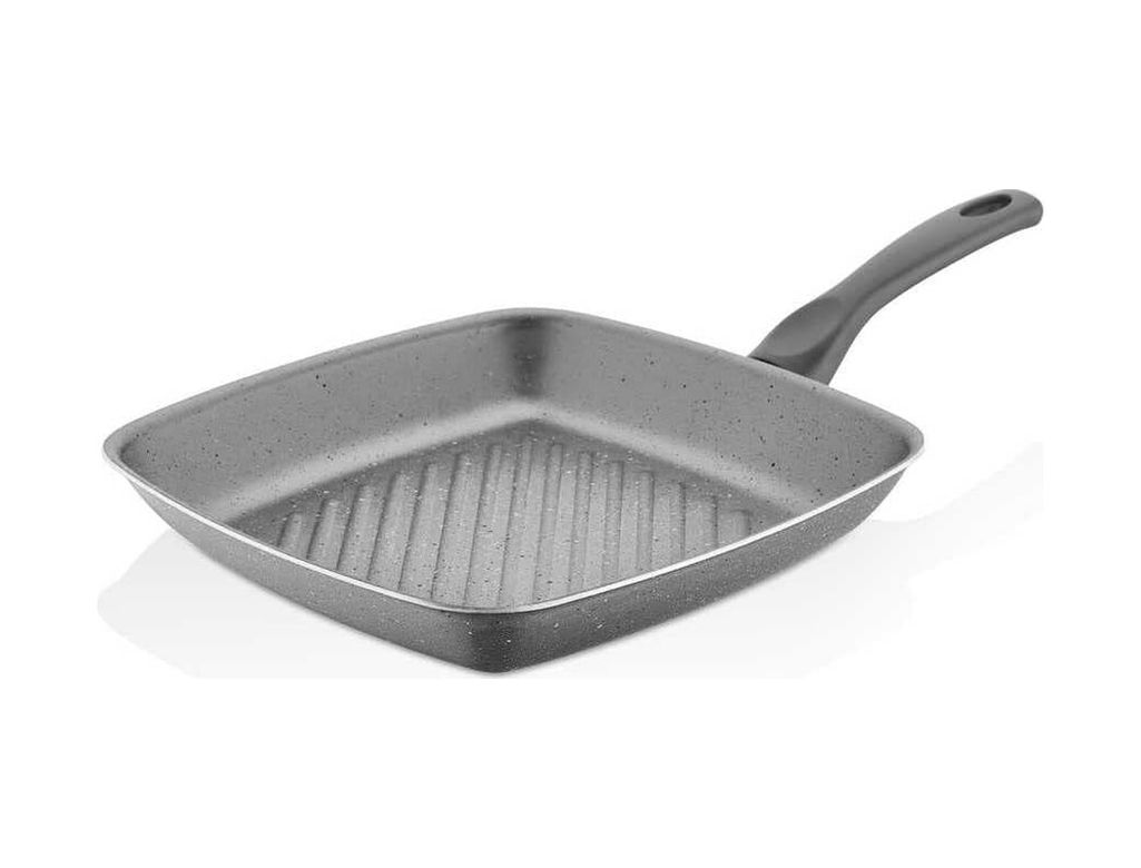 Diğer 57858324452525099283959 28 Cm Grill Tava, Gri Açık Ceviz